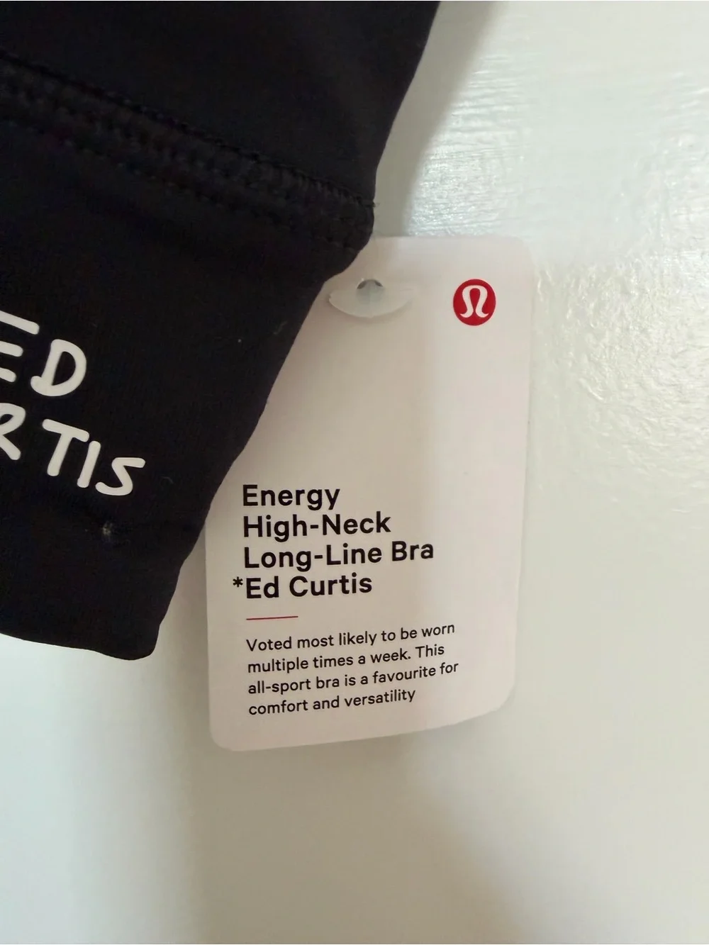 NWT Lululemon Energy High Neck Long Line Bra Black Size 6
